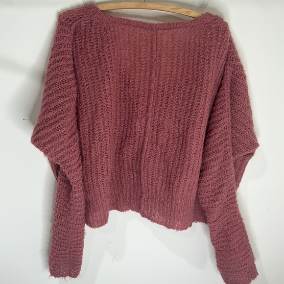 FREE PEOPLE Moonbeam Pink Alpaca Blend Slouchy Oversized Sweater Size XS - Picture 16 of 16
